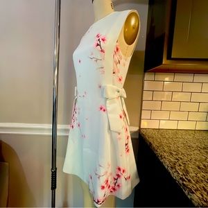 Ted Baker Blossom Tunic Floral Dress Bows Pockets size 1 US 4
